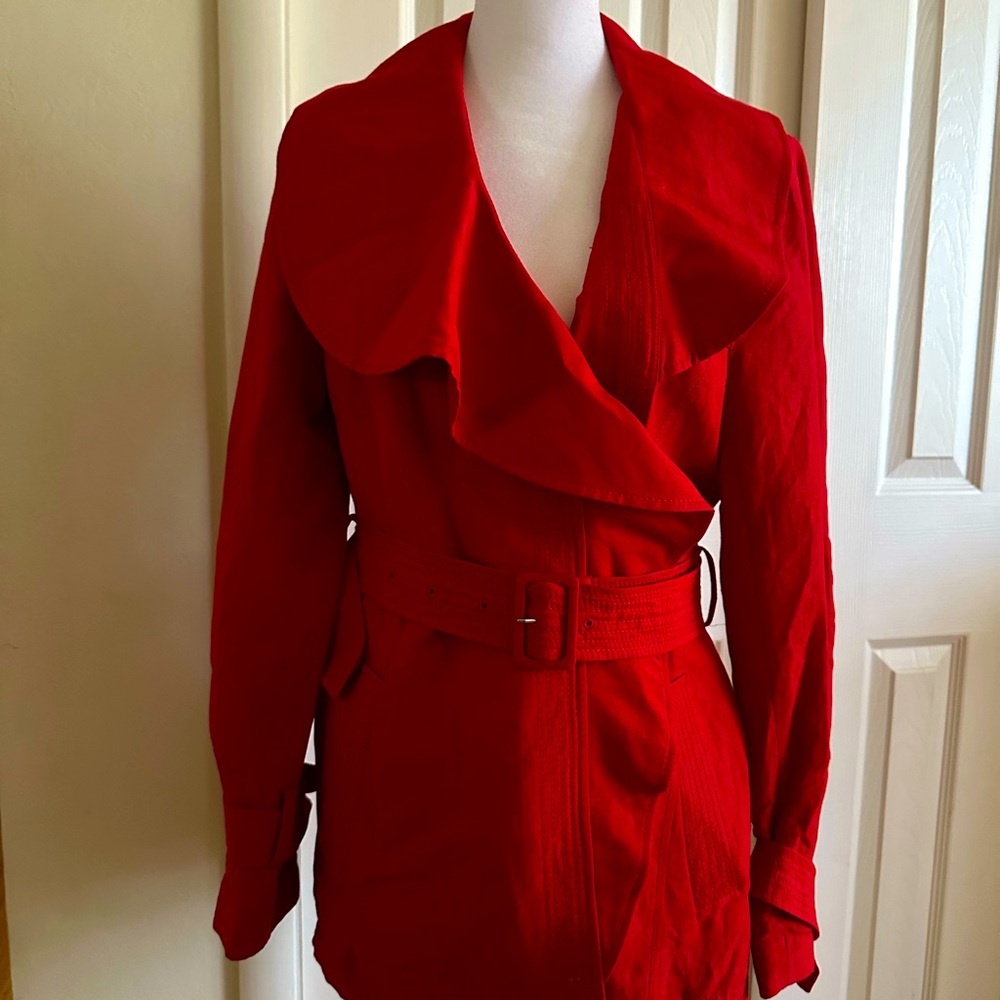 Beautiful red linen blend jacket - barely worn